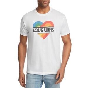 Men's Kid Dangerous T- Shirt White Love Wins Rainbow Large L Pride